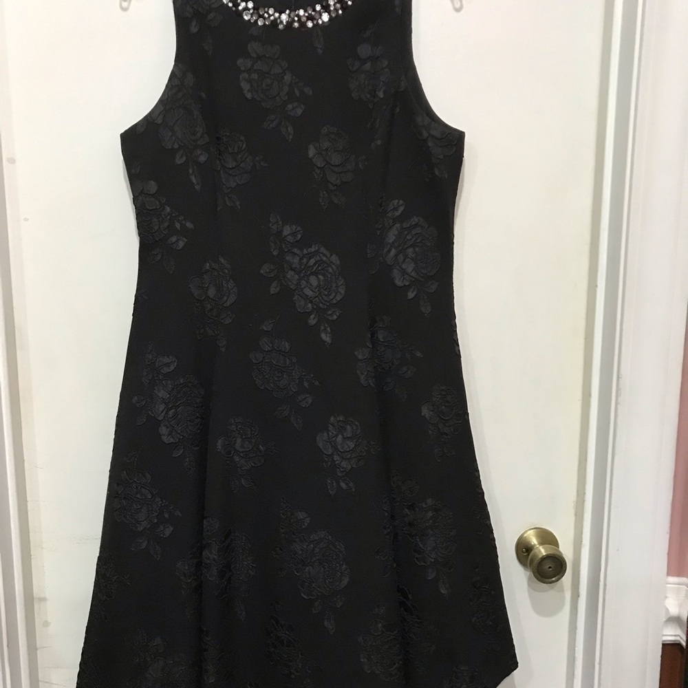 Maggy London Black Dress with Jewel Embellishments